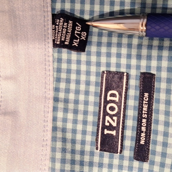 F mens Izod blue long sleeve button down shirt size XL - Picture 3 of 4